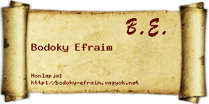 Bodoky Efraim névjegykártya